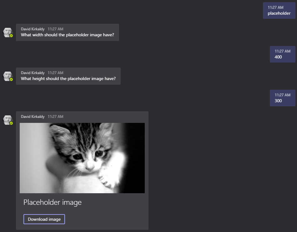 Generating a placeholder image in Microsoft Teams